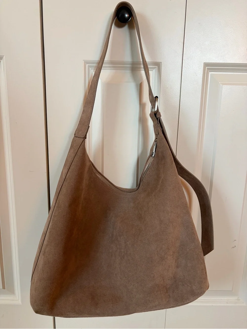 Oversized Faux Suede Hobo Bag Taupe Brown Slouchy Shoulder Bag- Old Navy